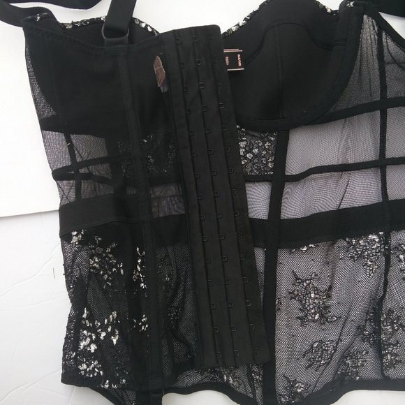 Victoria Secret Black Corset 32C - Picture 5 of 10